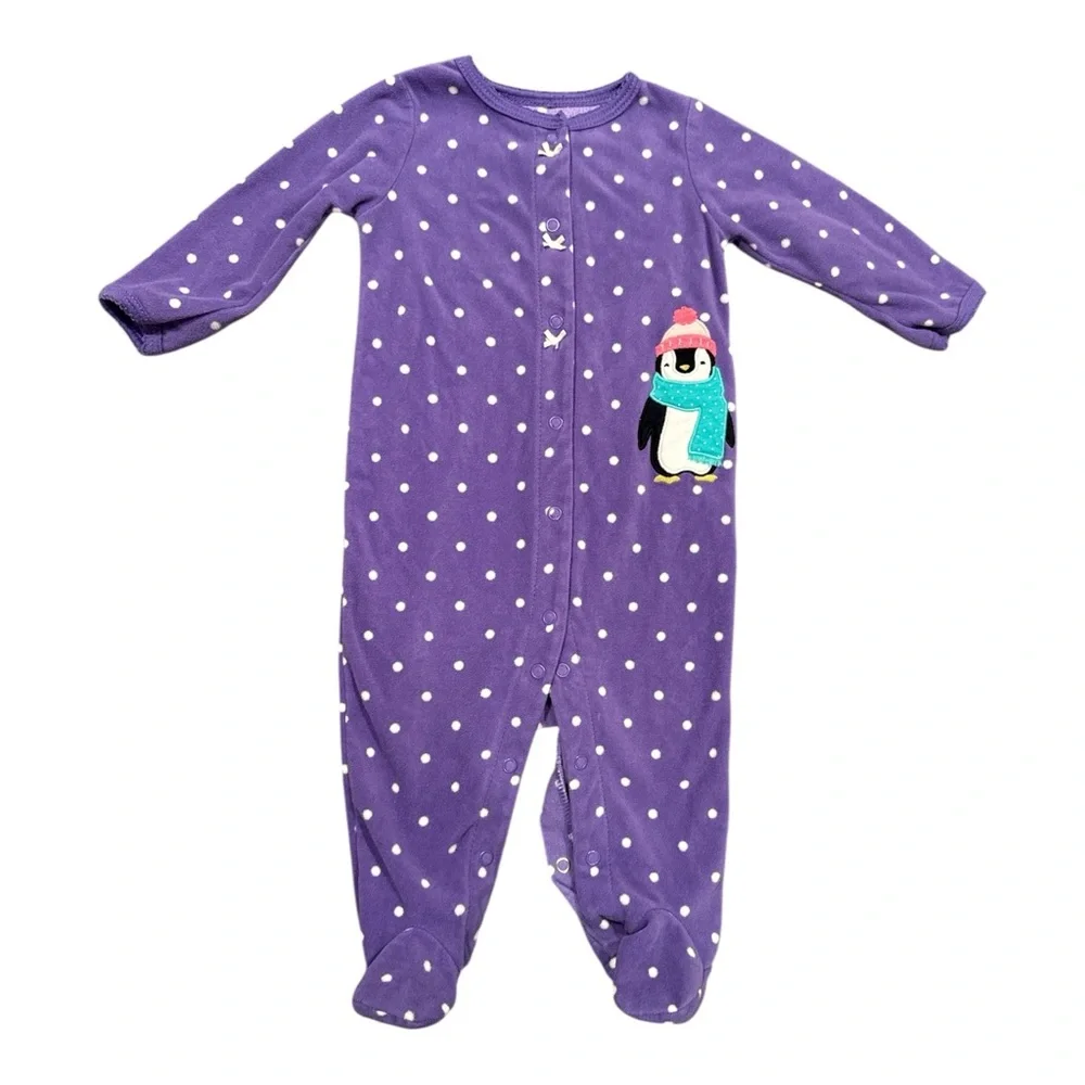 Carter's Baby Girl Footless‎ Fleece Pajamas, 2-Pack, 9 months.